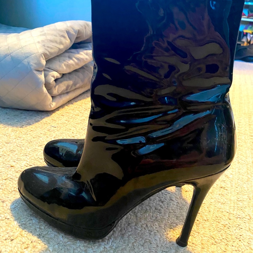 Stuart Weitzman patent leather boots